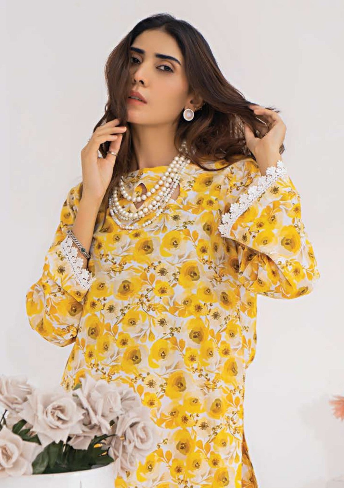 Winter Collection - Sana & Samia - Cambric Edit - LS#098 - Daffodil