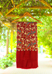 ARI Work Wool Shawl D - 03 - Maroon