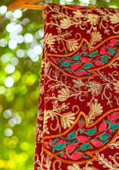 ARI Work Wool Shawl D - 03 - Maroon