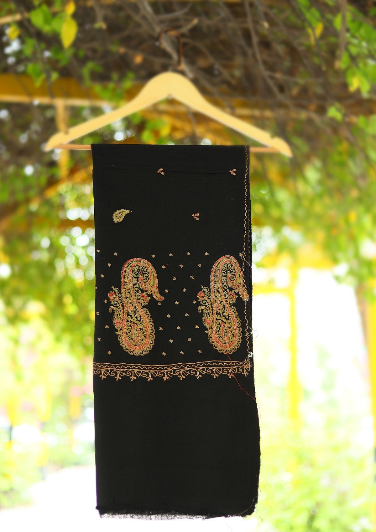 Wool Embroidered Shawl D - 21