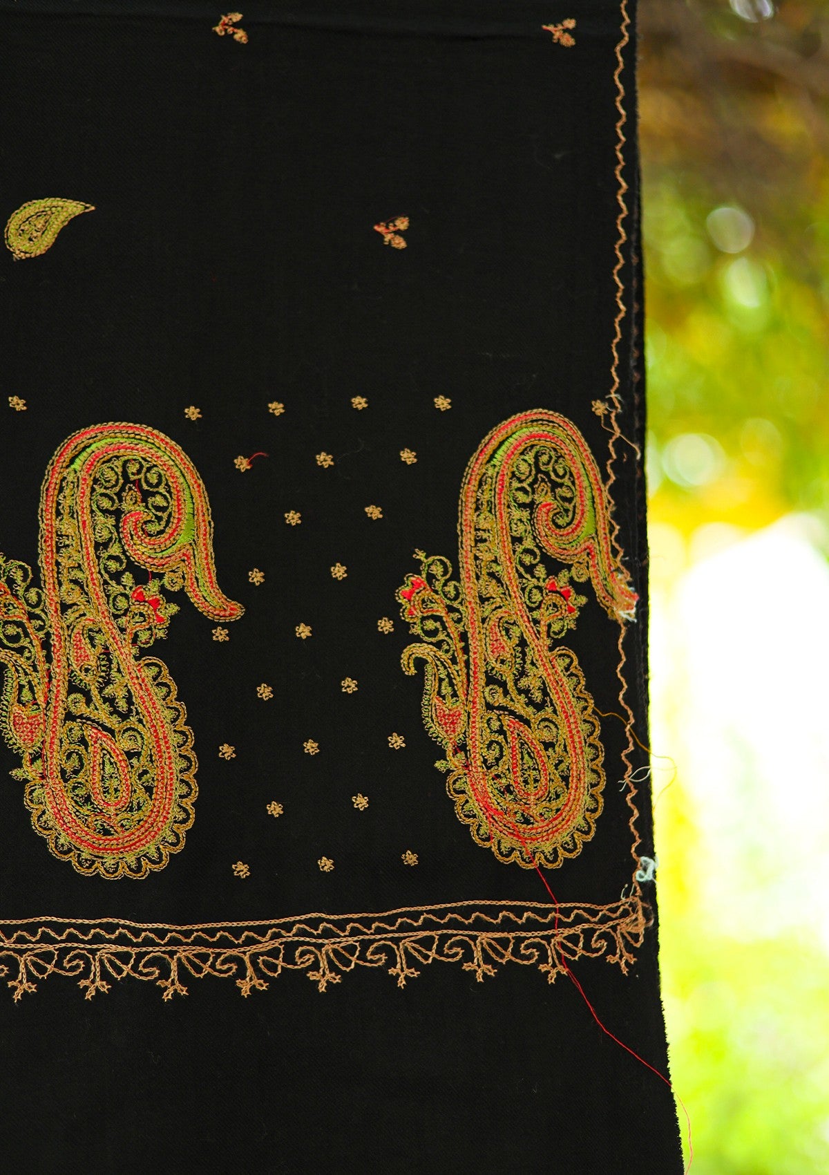 Wool Embroidered Shawl D - 21