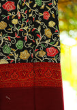 Wool Embroidered Shawl D - 17