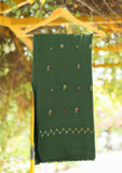 Wool Needle Work Shawl D - 55 - D GREEN