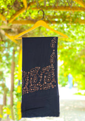 Wool Needle Work Shawl D - 58 - N Blue