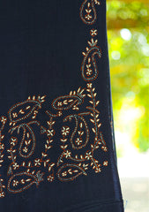 Wool Needle Work Shawl D - 58 - N Blue