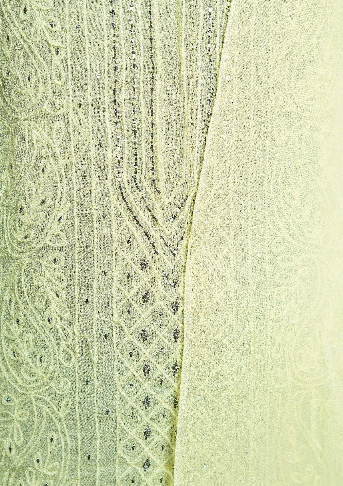 Winter Collection - Riwaj - Bamber Chikankari W/ Mukesh Work - L Yellow