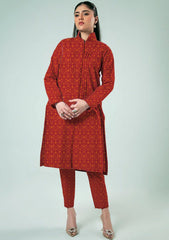 Winter Collection - Basanti - Imwaaj - Classic Linen 24 - 2 Pcs - D#13 - Red