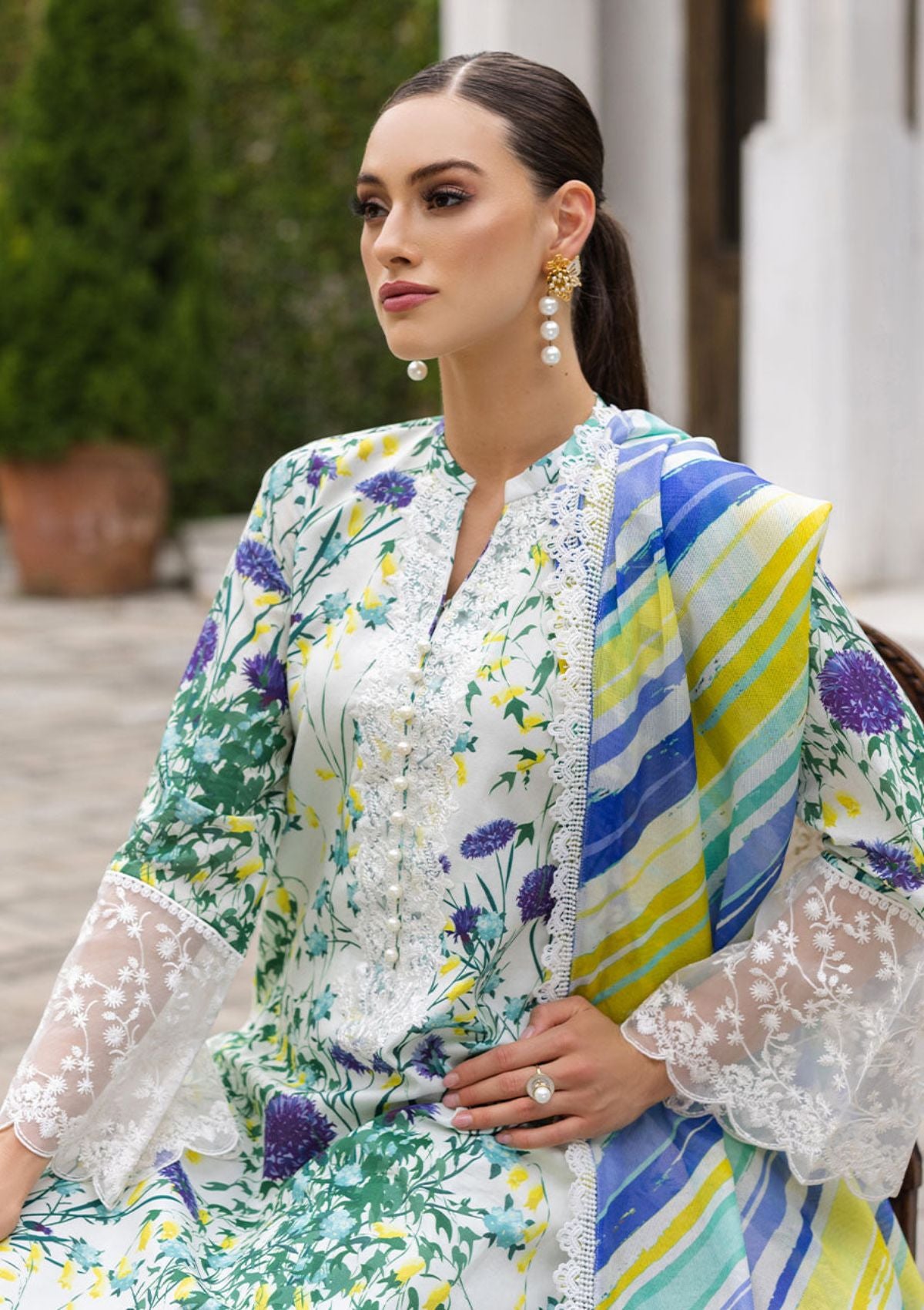 Lawn Collection - Zainab Chottani - Tahra - ZCT#10A - FROSTY ORCHID