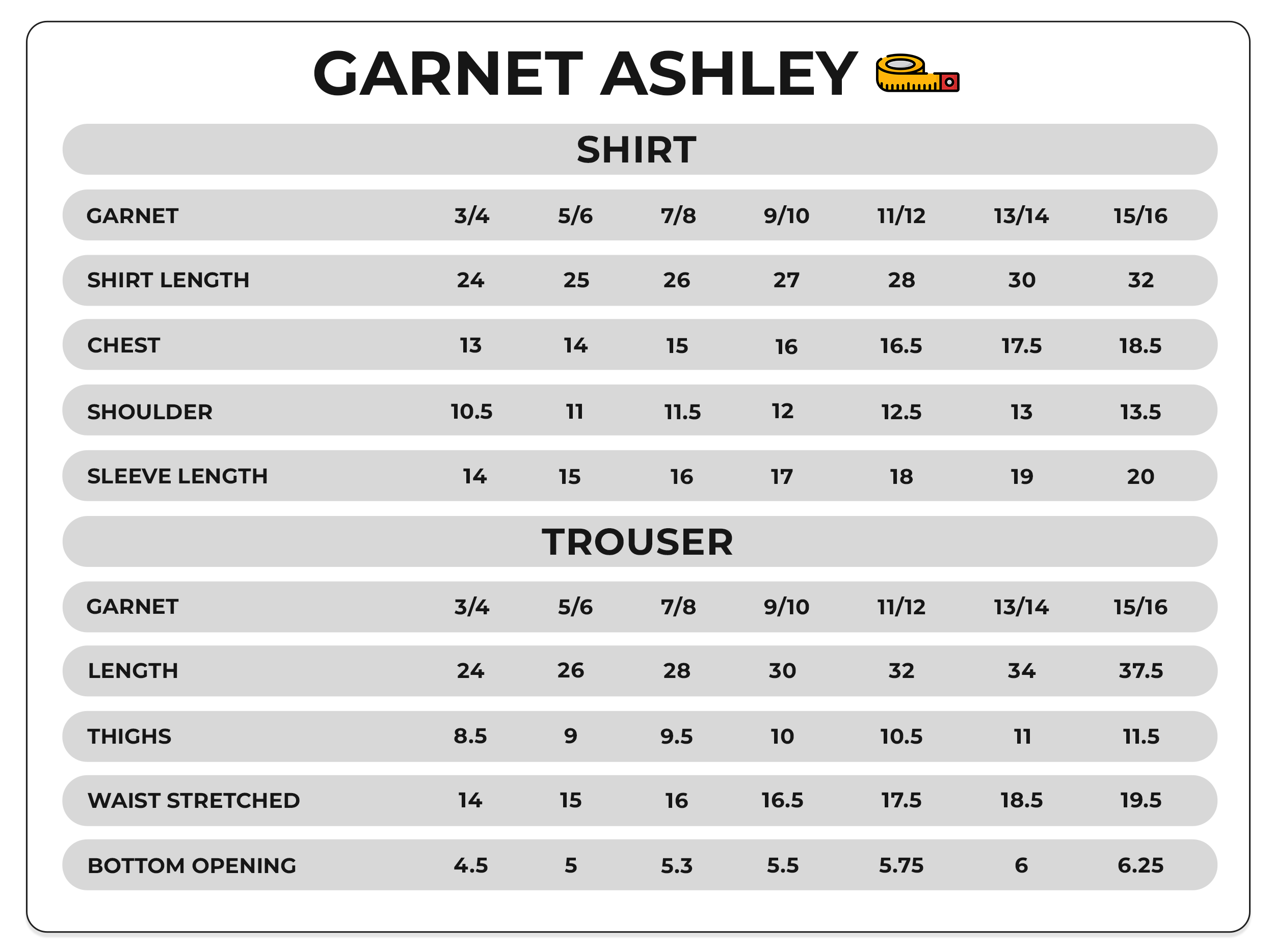 Size Chart Image