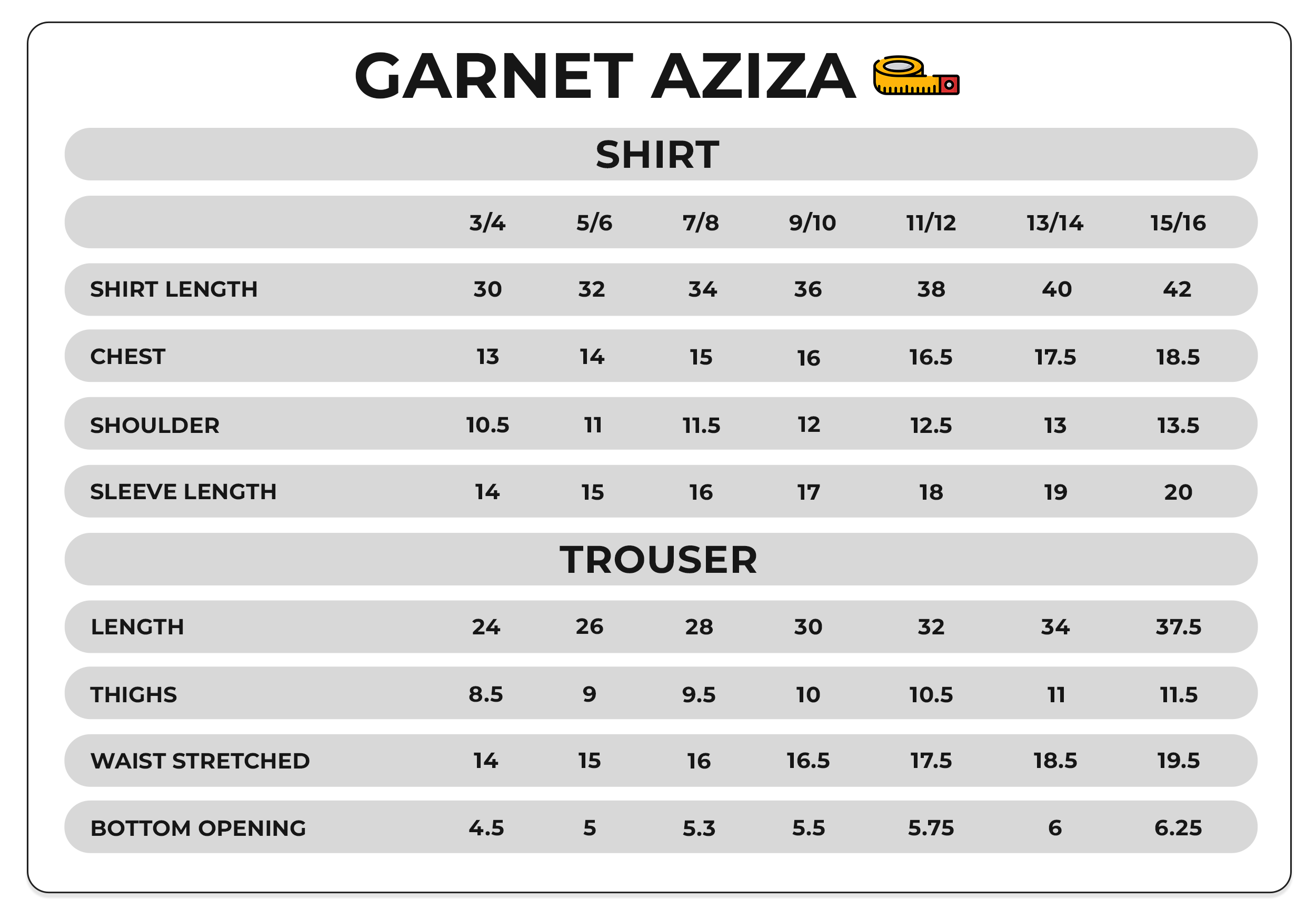 Size Chart Image