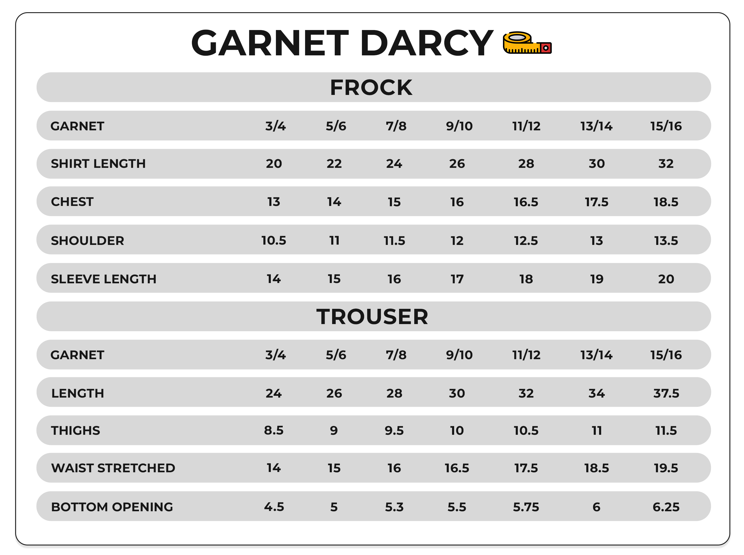 Size Chart Image