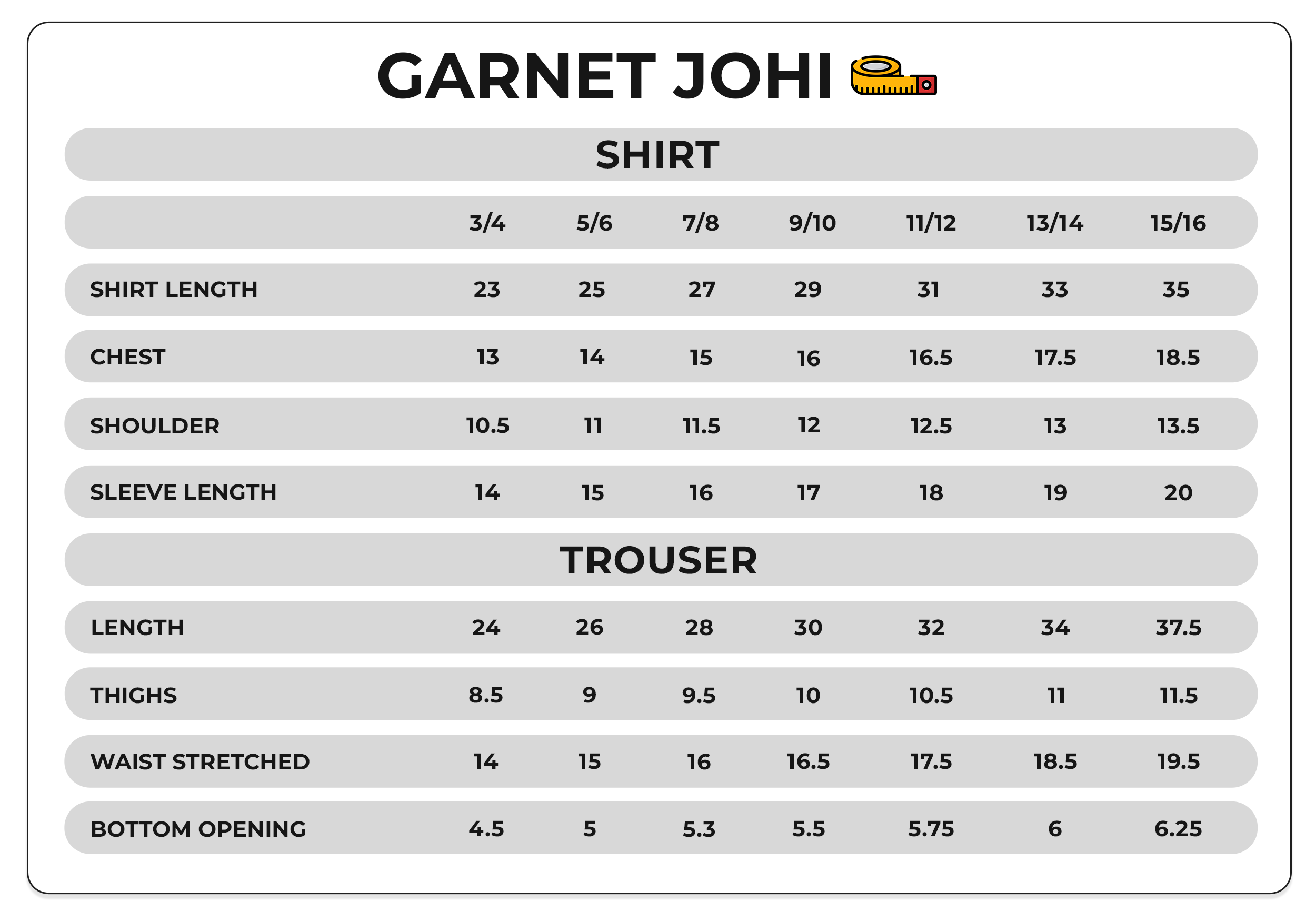 Size Chart Image