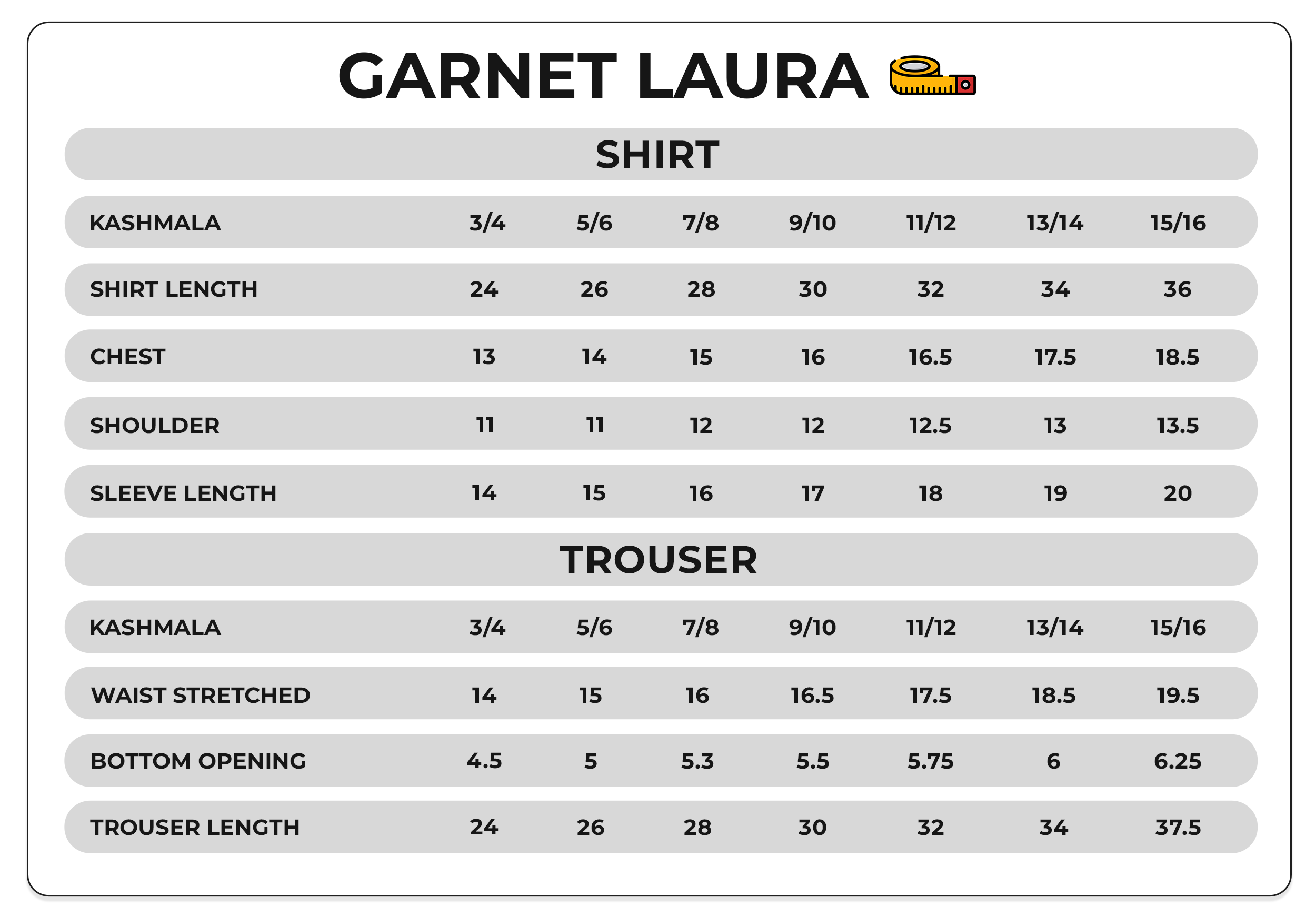 Size Chart Image