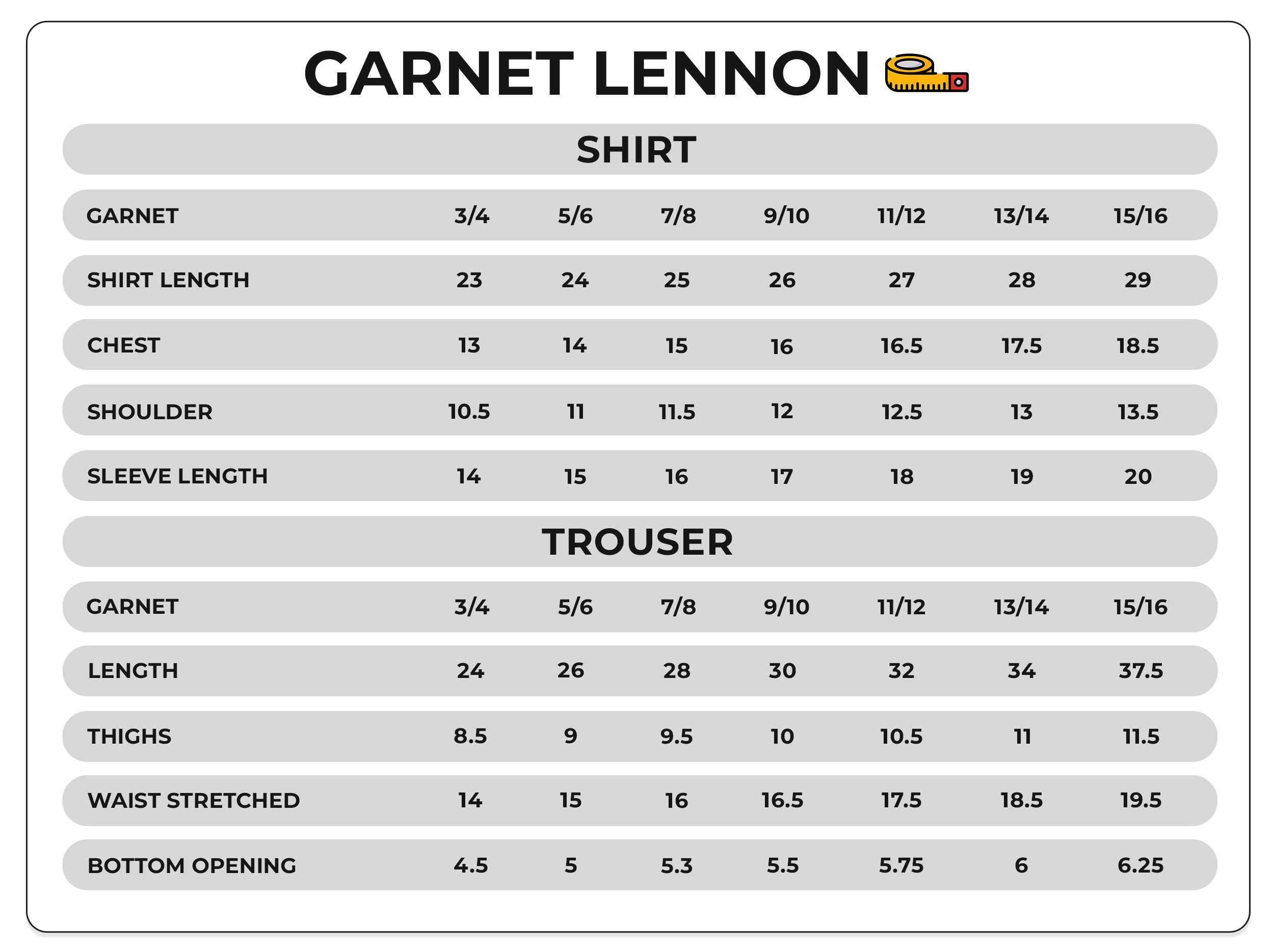 Size Chart Image