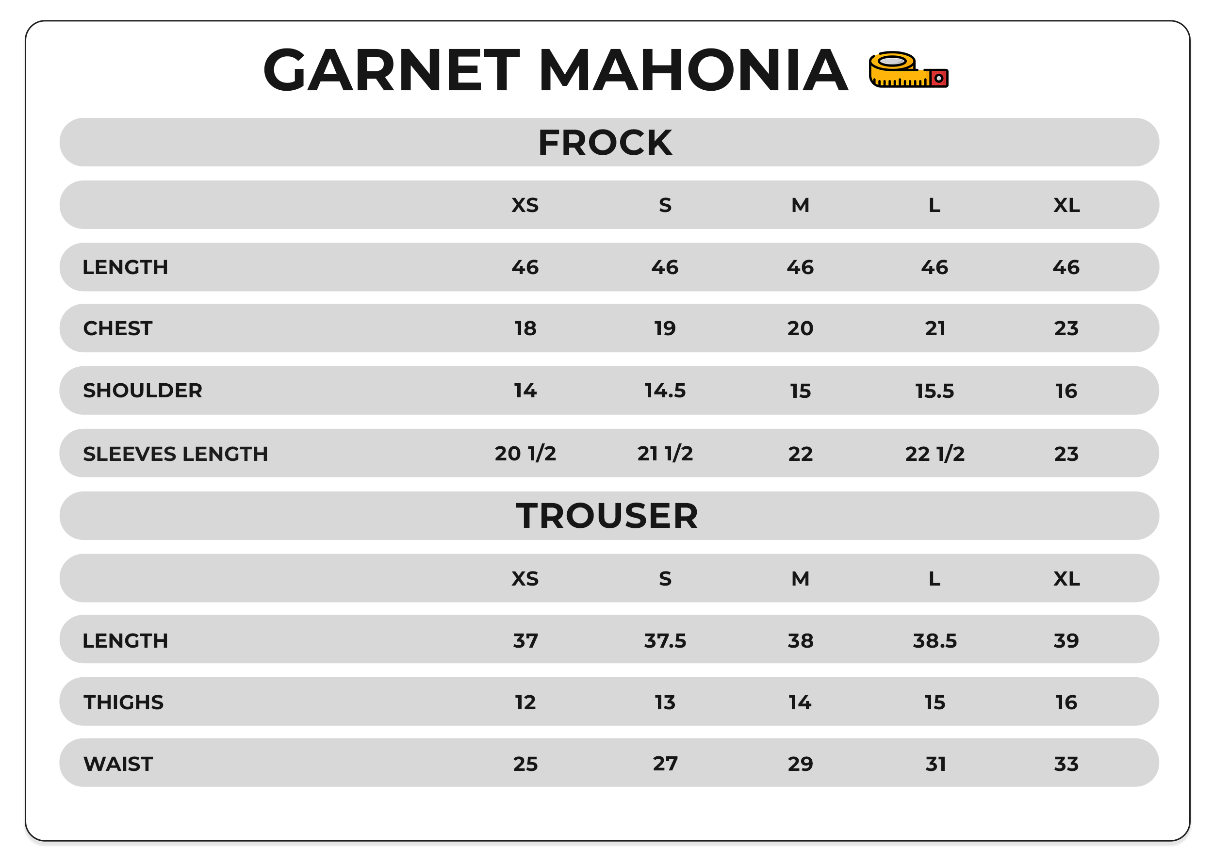 Size Chart Image