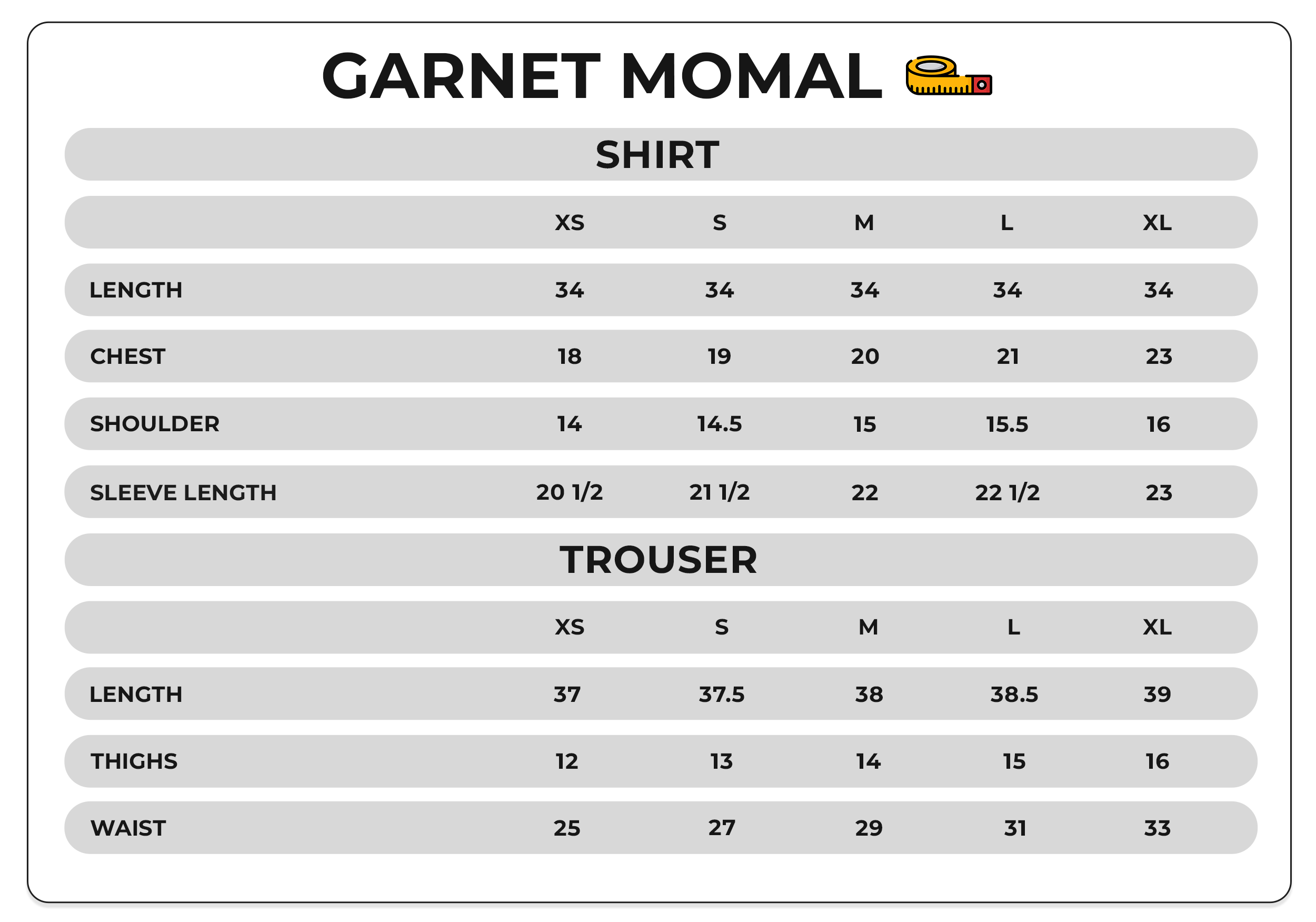 Size Chart Image