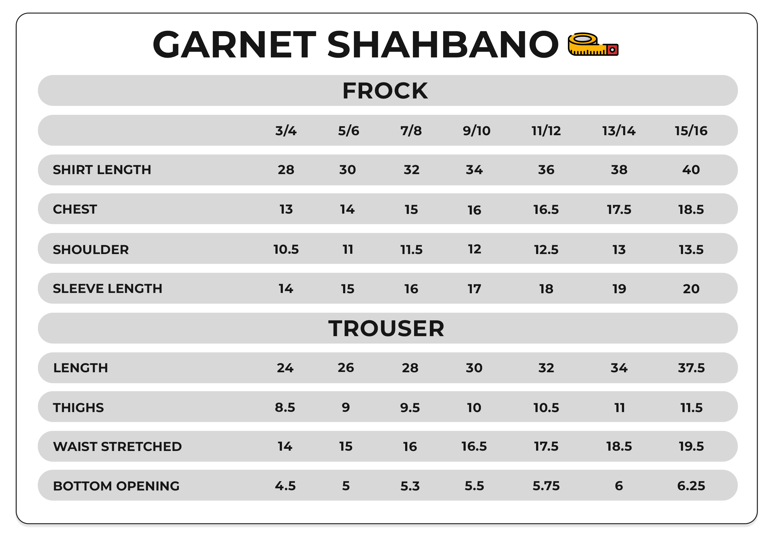 Size Chart Image