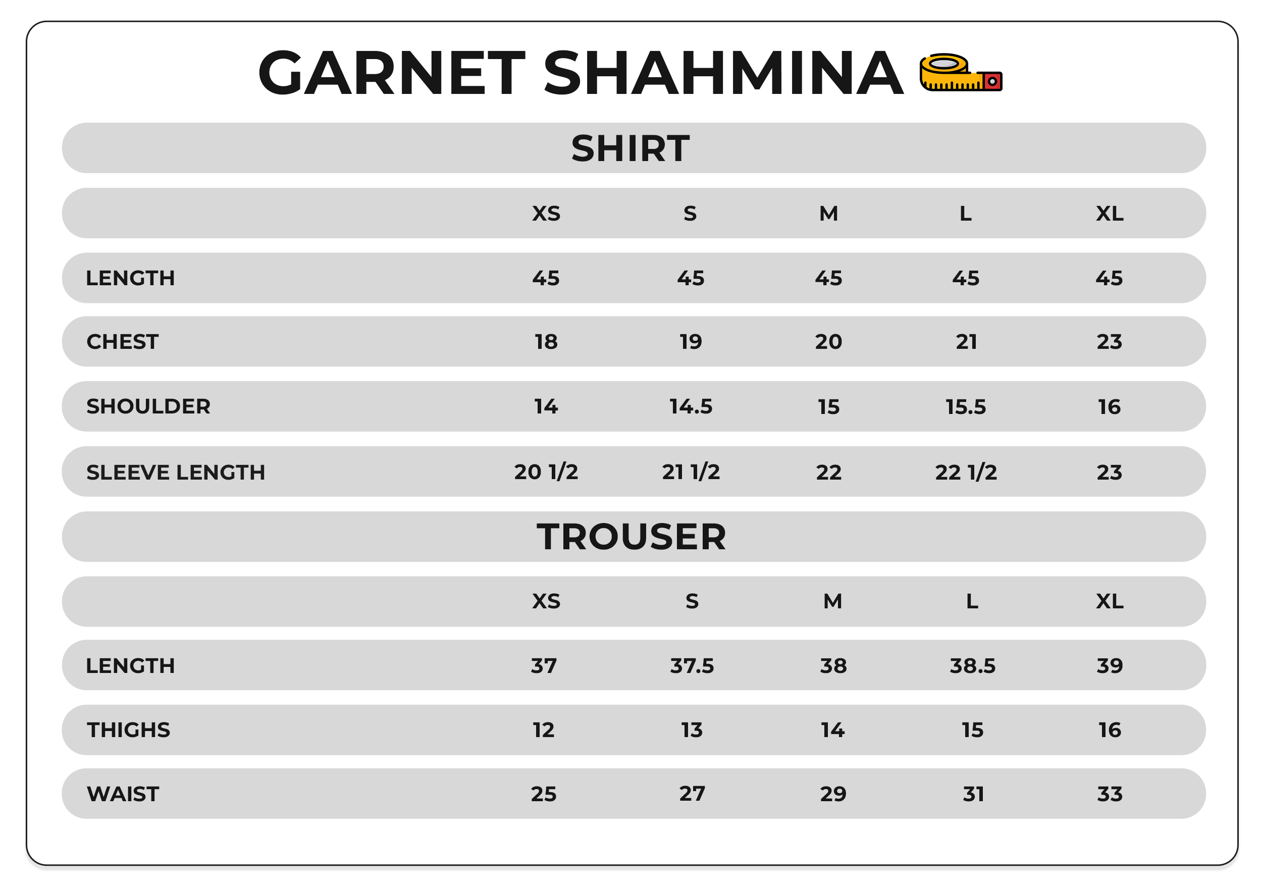 Size Chart Image