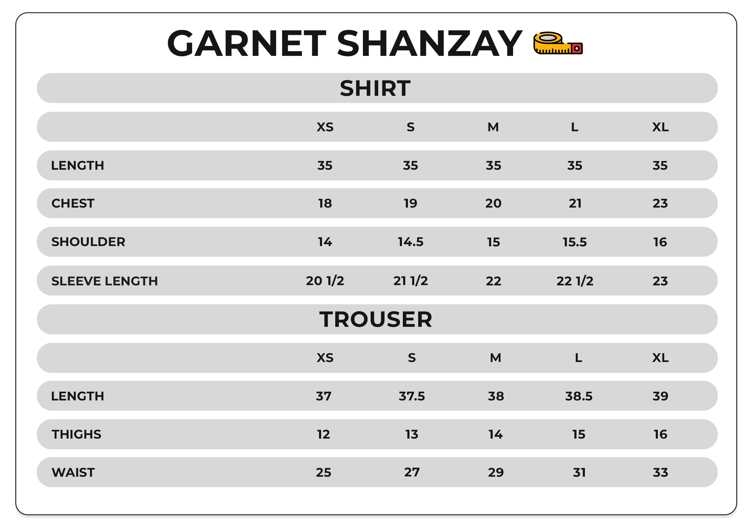 Size Chart Image