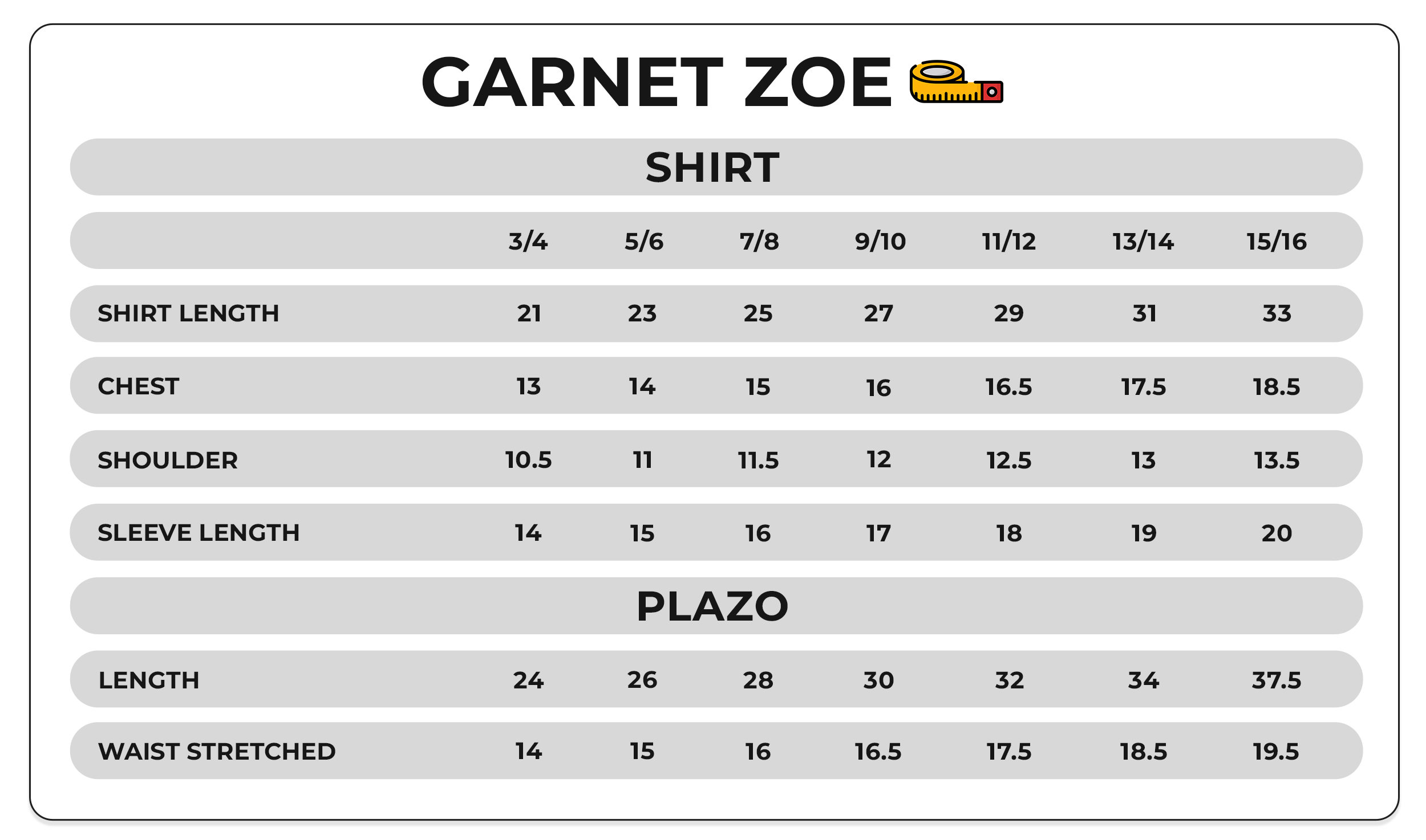 Size Chart Image