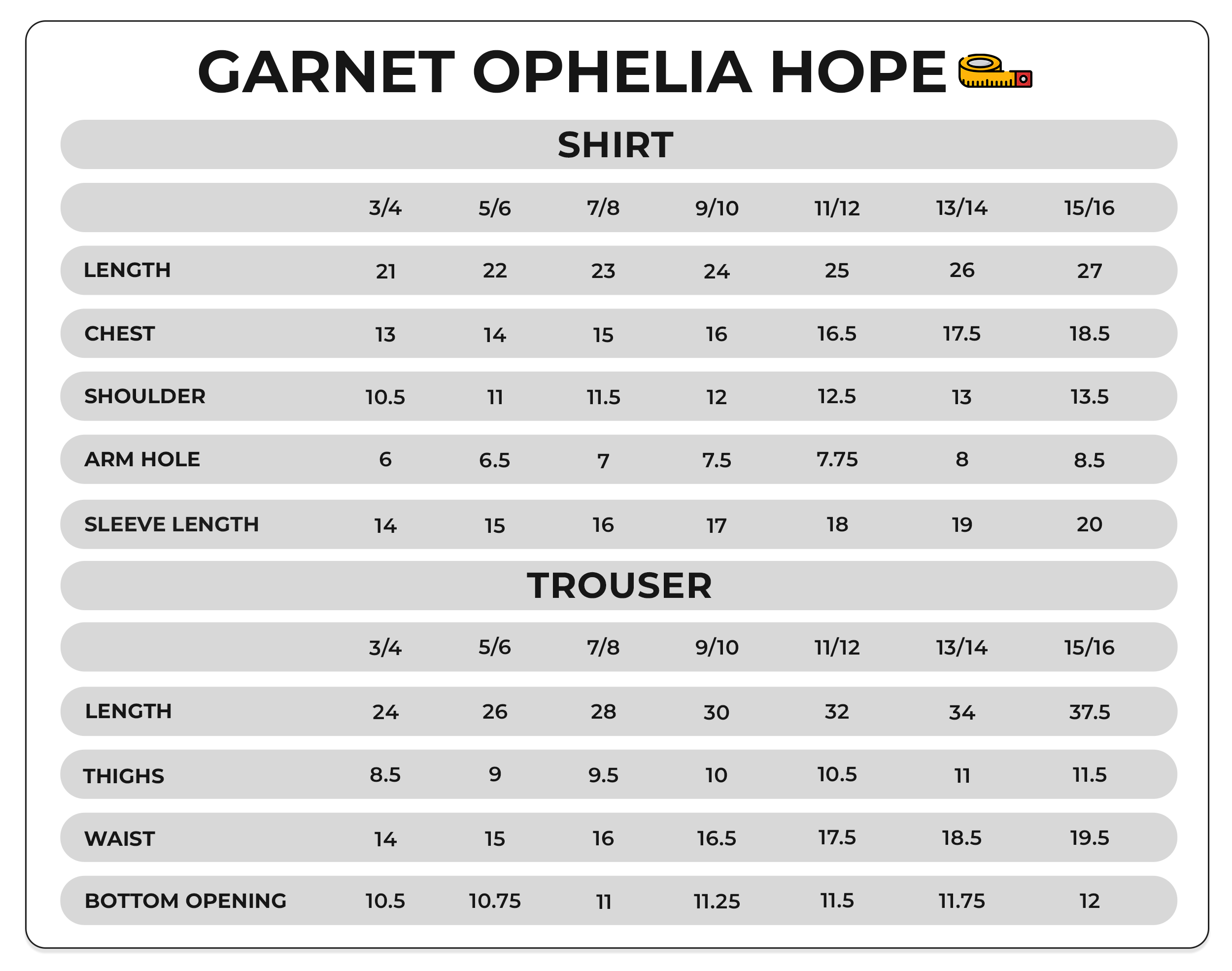 Size Chart Image