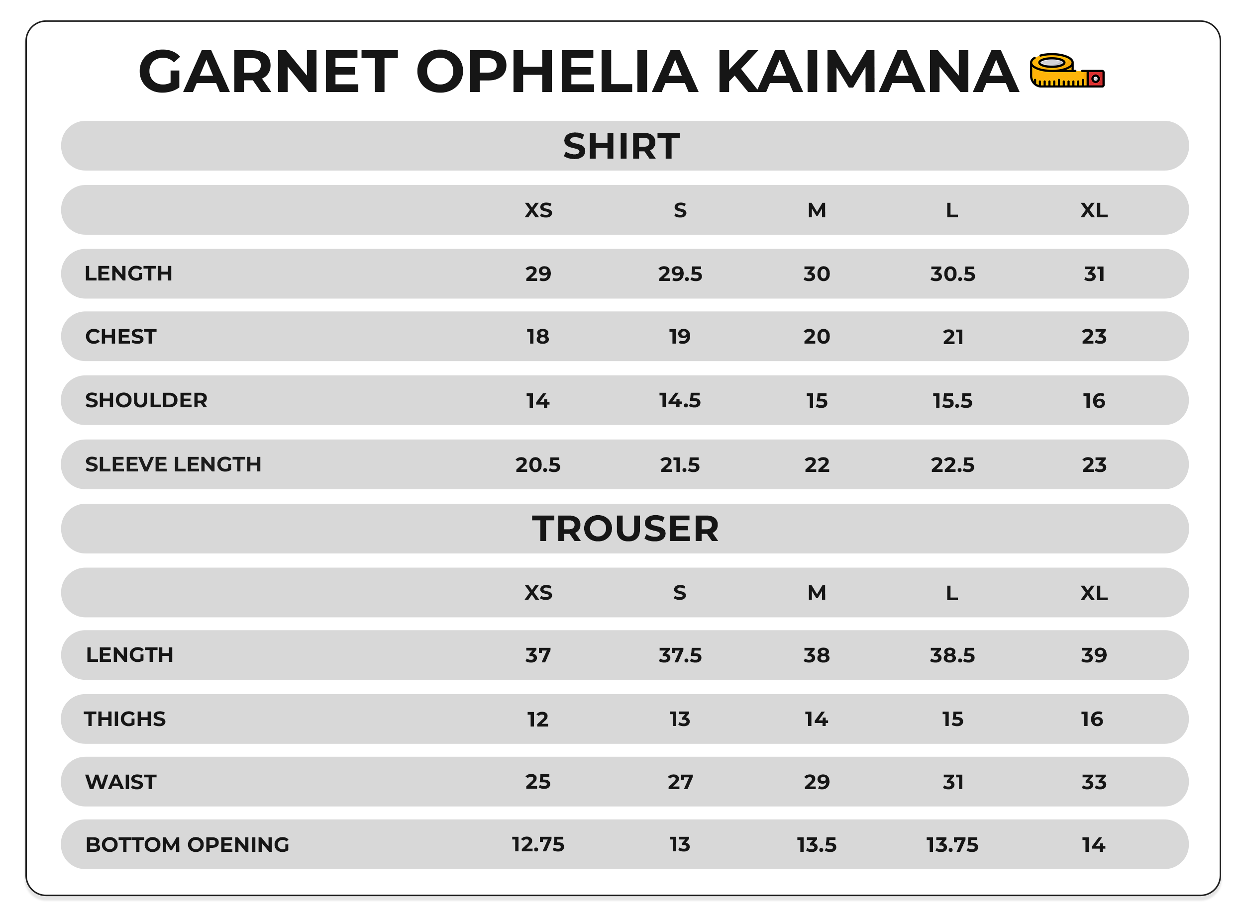 Size Chart Image