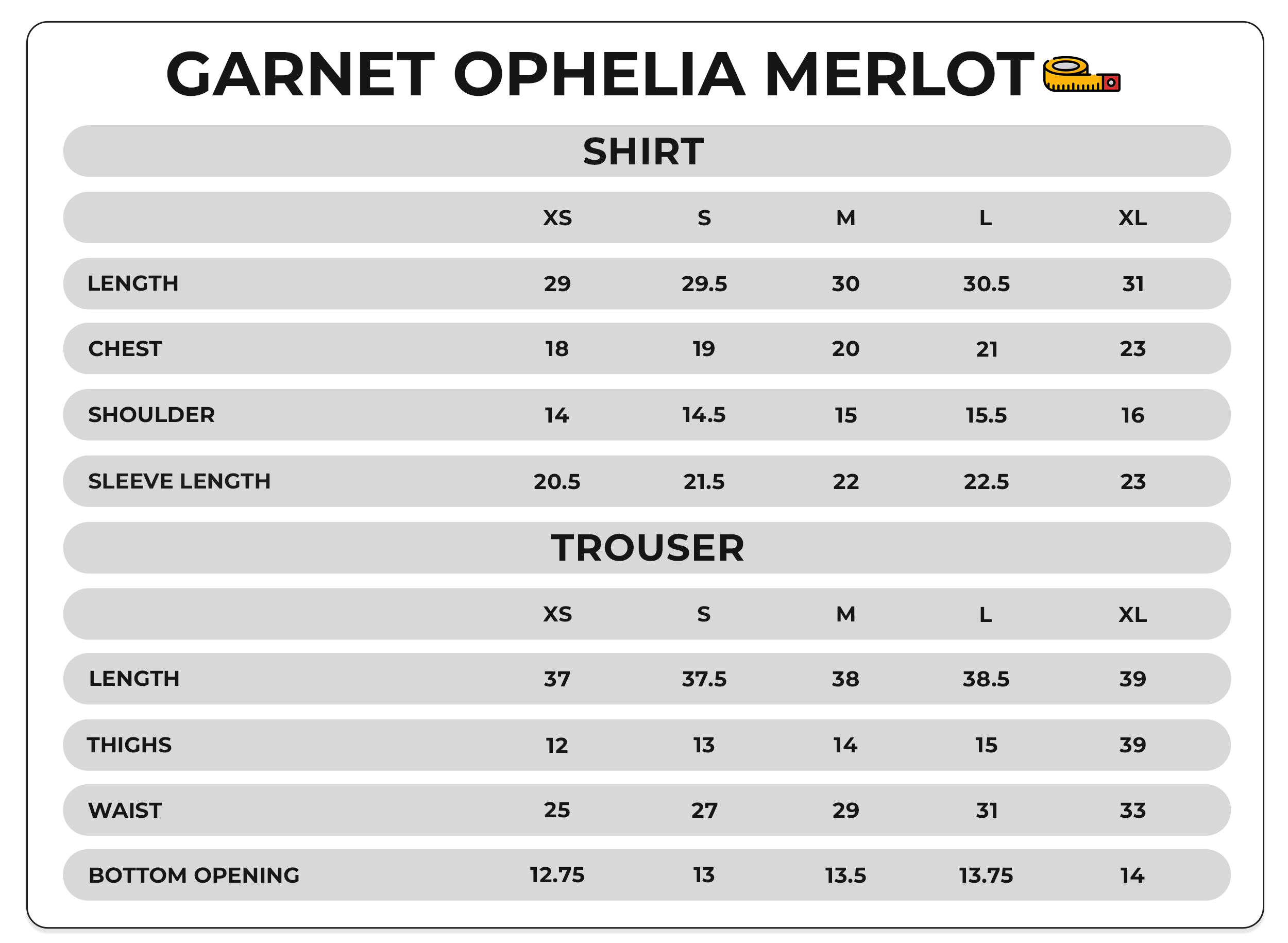 Size Chart Image