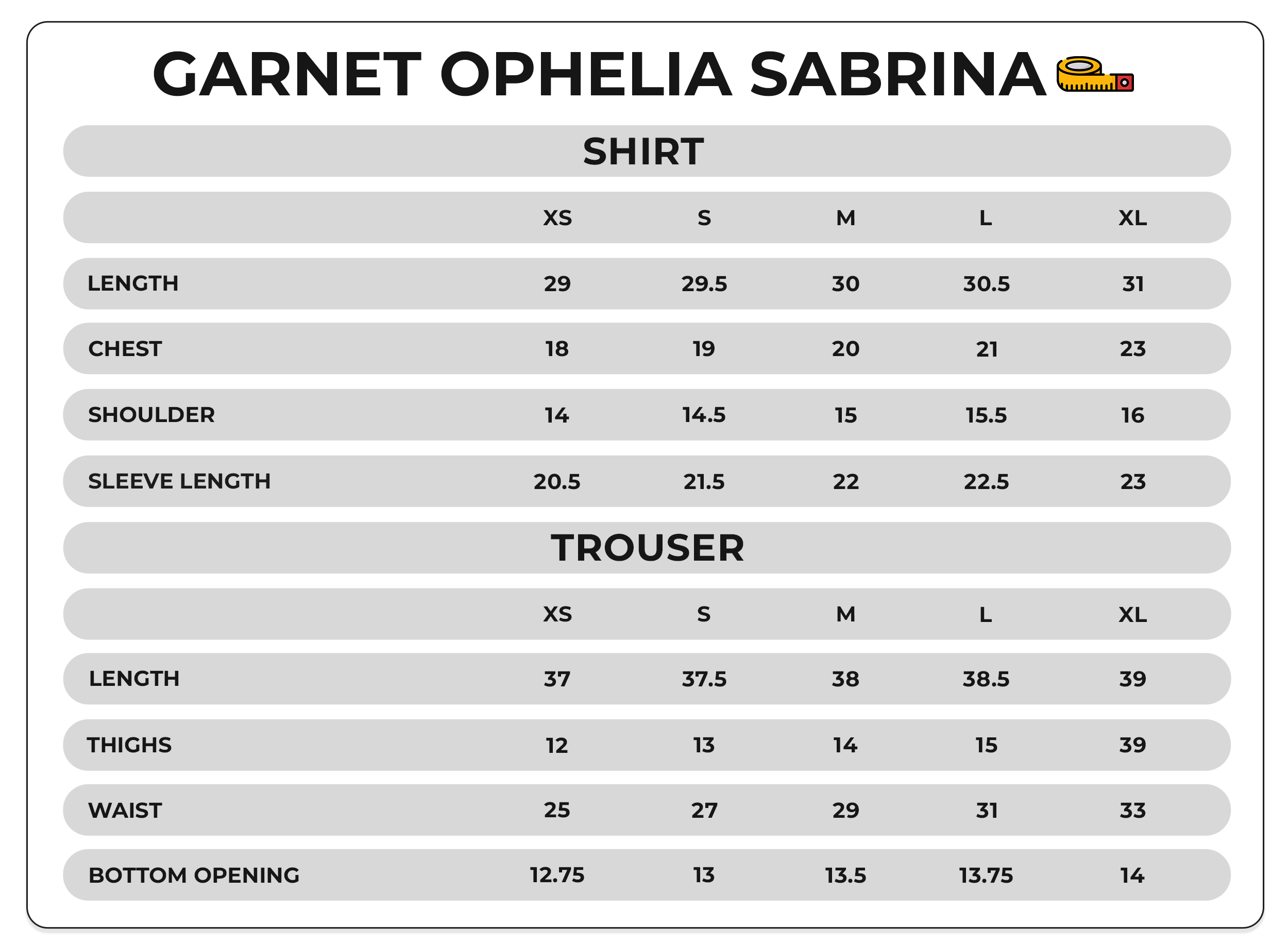 Size Chart Image