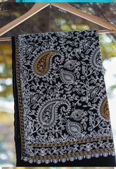 Wool Ari Work Shawl D - 507 - Black