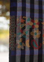 Pure Pashmina Kaani Jamawar Shawl D - 105 - BLACK