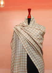 Pashmina Check Work Shawl D - 06 - Skin