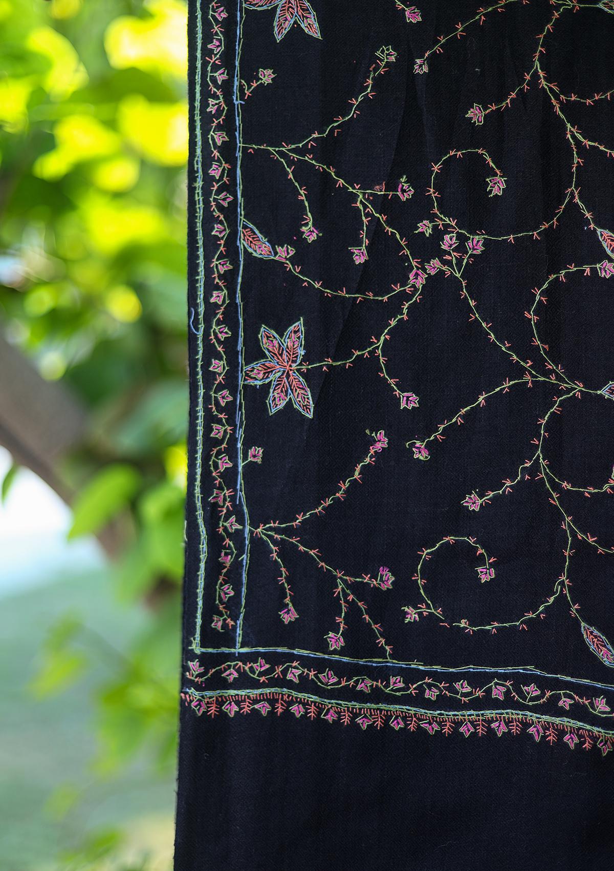 Pure Pashmina Kashmiri Work Shawl D - 19B