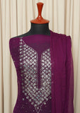 Winter Collection - Riwaj - Chiffon W/ Mukesh Work - Plum