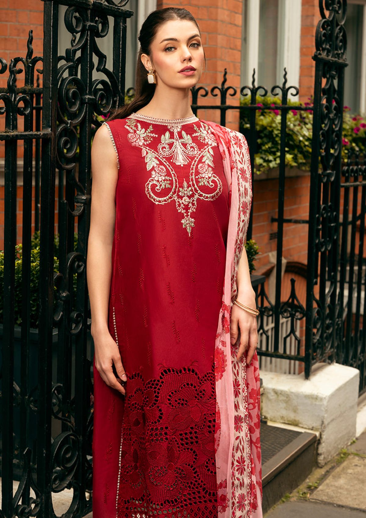 Lawn Collection - Mushq - Hemline Odyssey - HMC#06 - CRIMSON CHIC