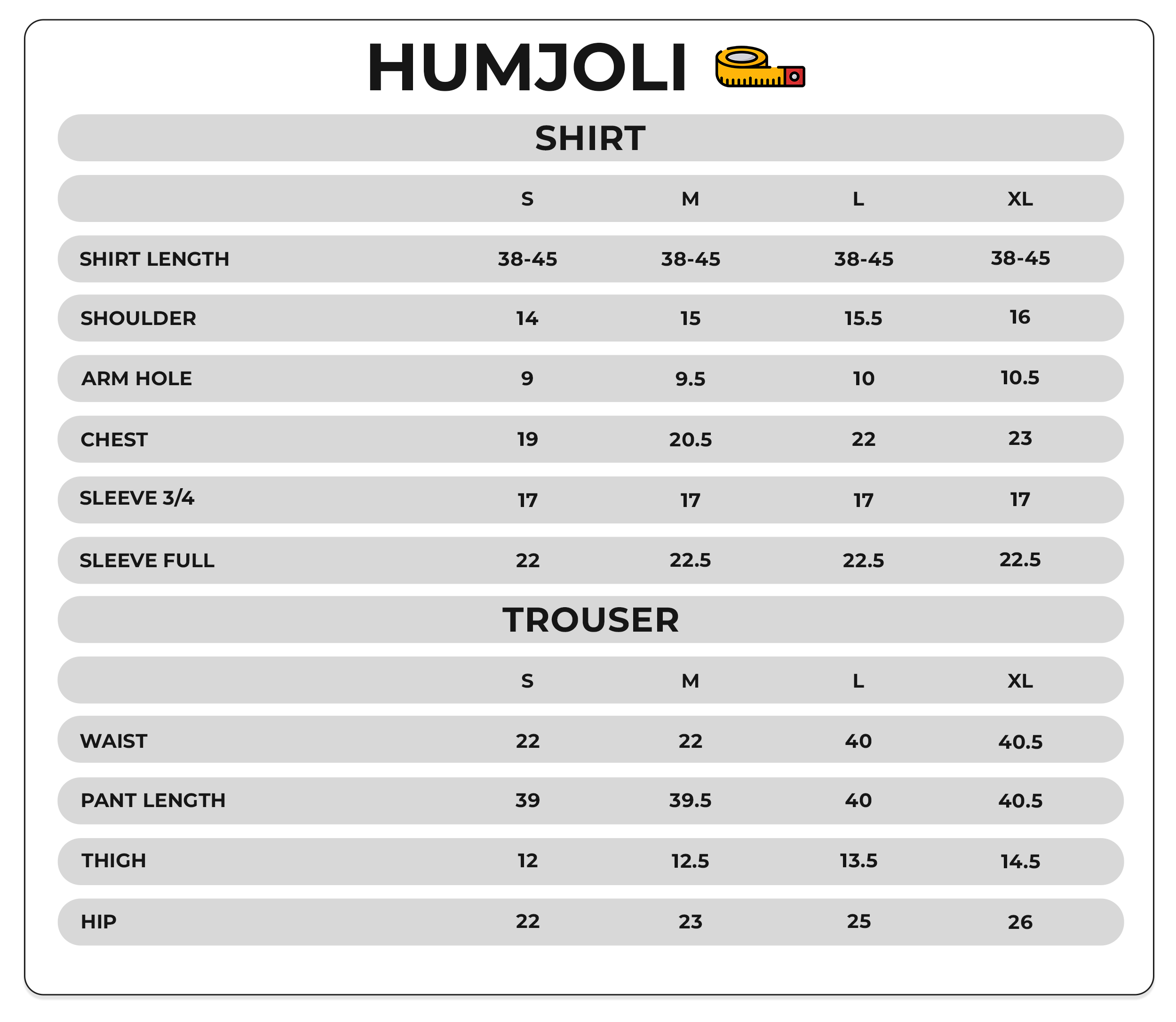 Size Chart Image