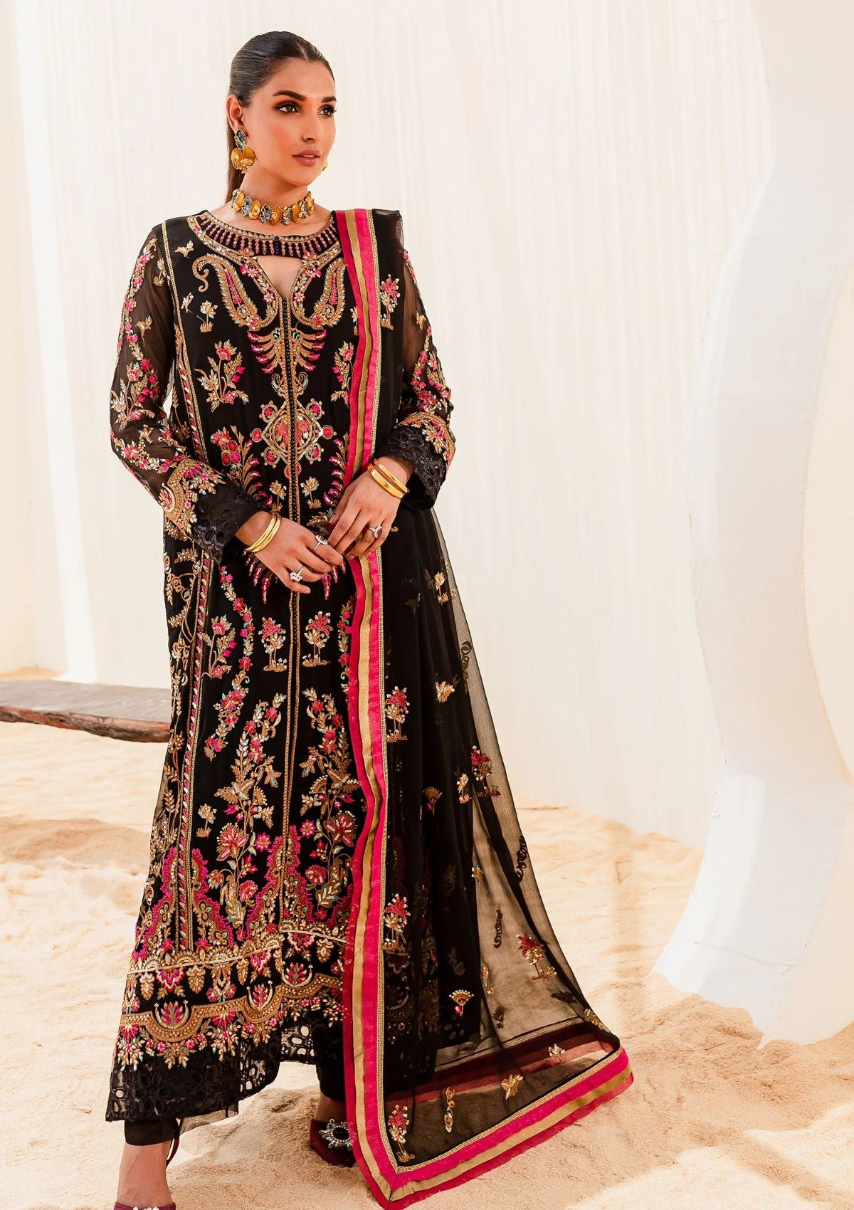 Formal Collection - Mashq - Sejal - Chiffon - BLACK IRIS (QS23-507)