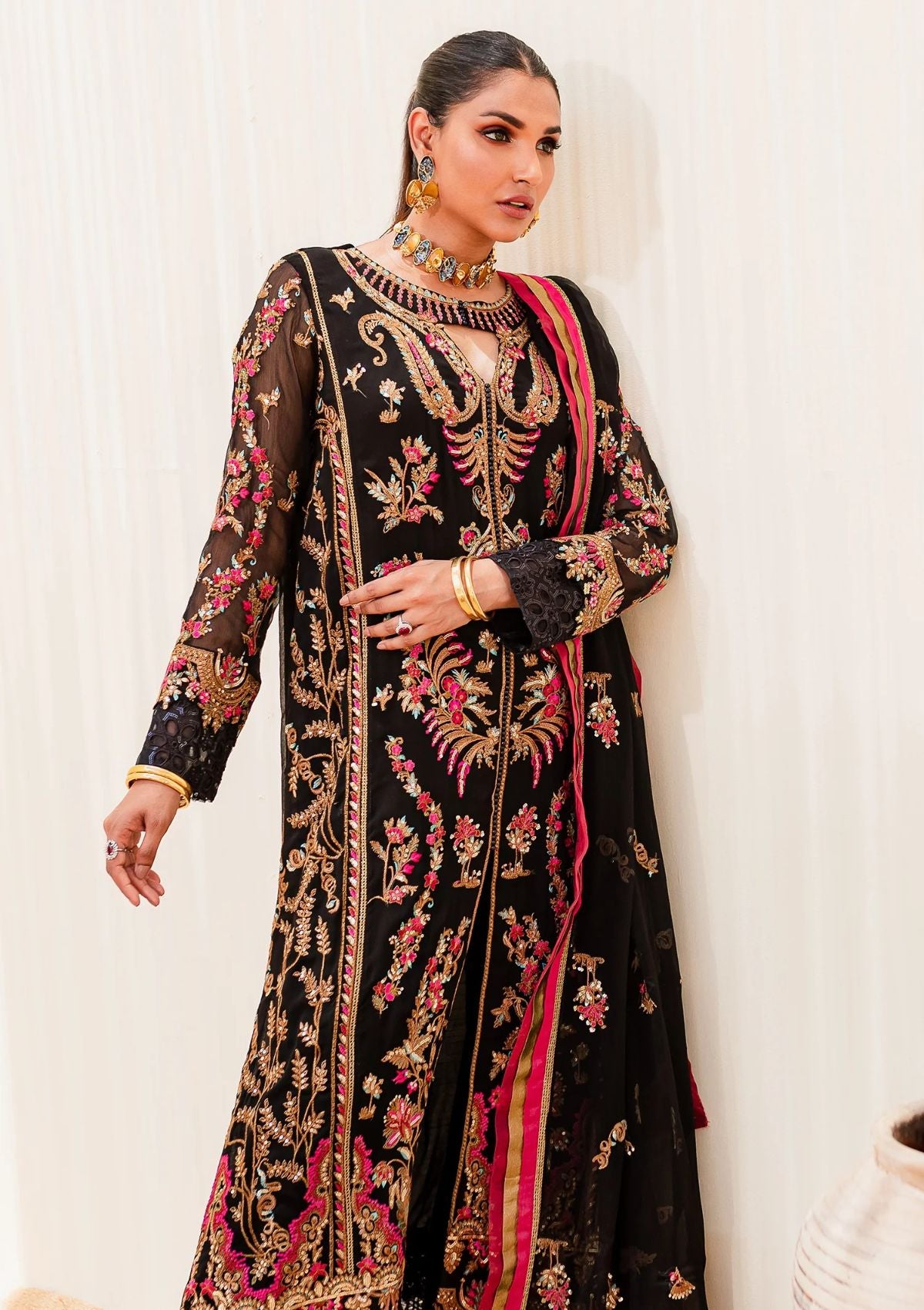 Formal Collection - Mashq - Sejal - Chiffon - BLACK IRIS (QS23-507)