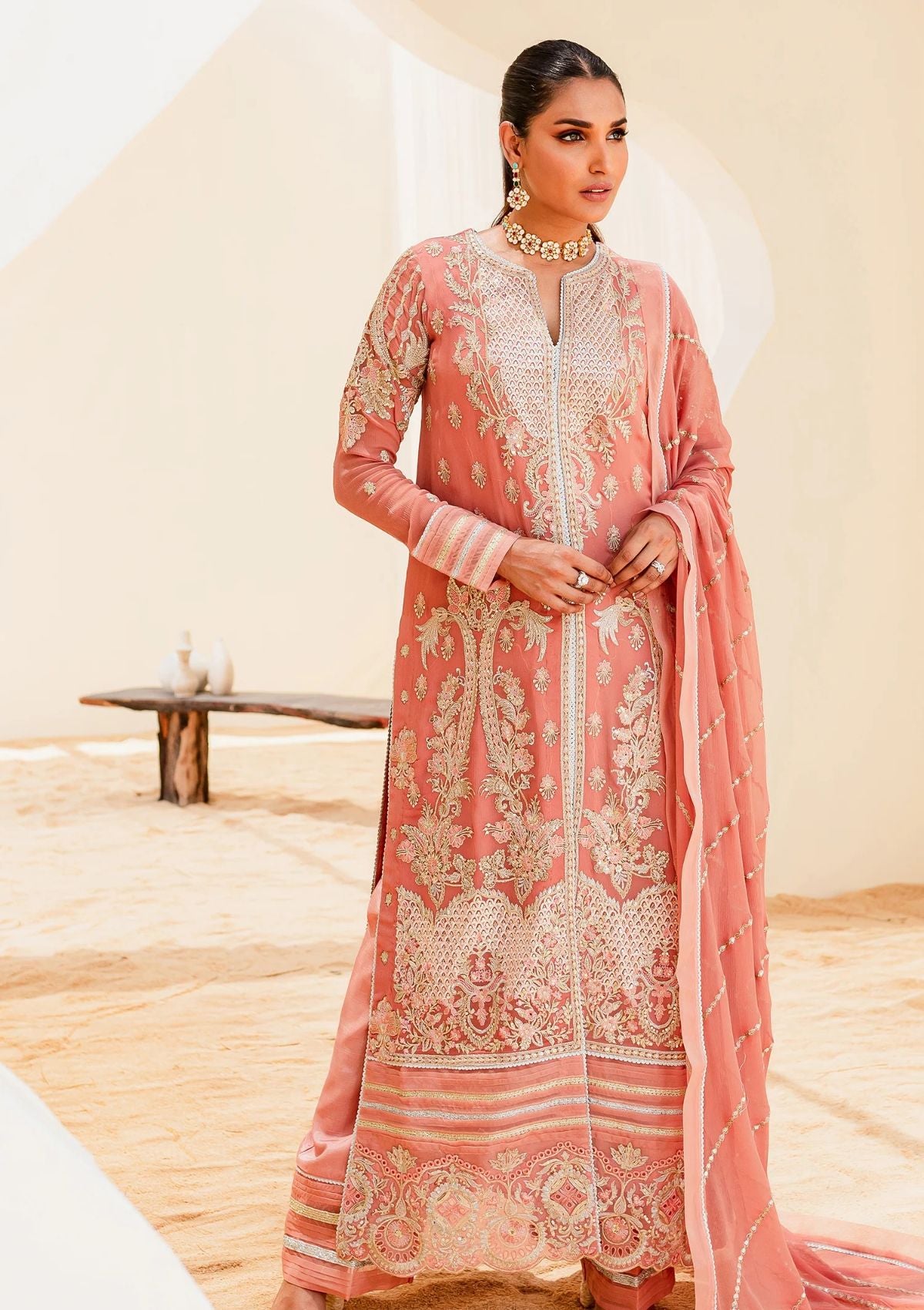 Formal Collection - Mashq - Sejal - Chiffon - BLUSH (QS23-509)