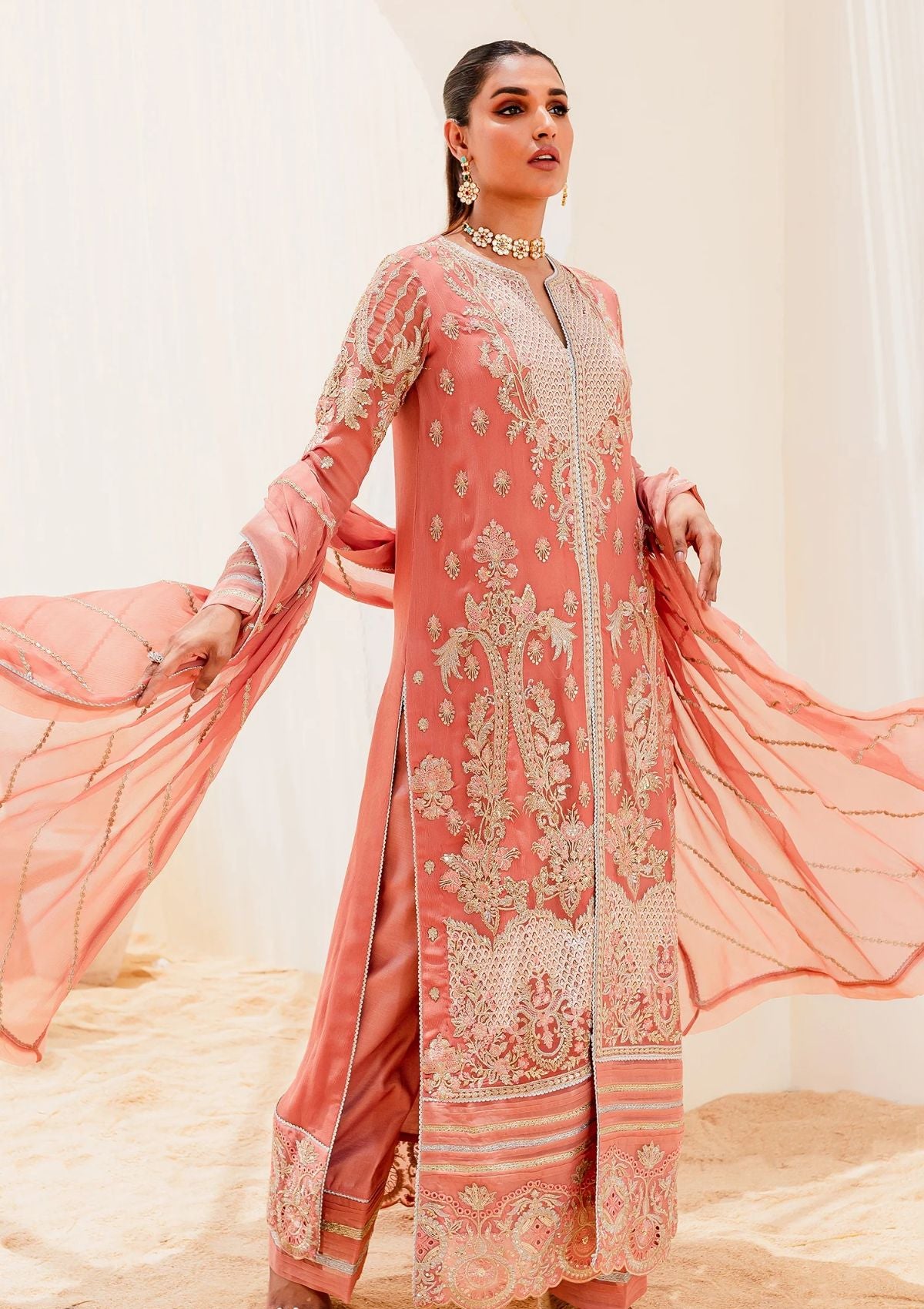 Formal Collection - Mashq - Sejal - Chiffon - BLUSH (QS23-509)