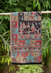 Pashmina Kani Jamawar Scarf D - 52 - Black
