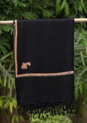 Pashmina Kashmiri Kangri Scarf D - 06 - Black