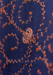 Pashmina Kashmiri Work Scarf D - 10 - N Blue