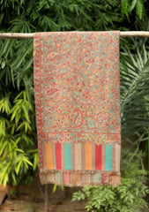 Pashmina Kani Jamawar Shawl D - 150 - Brown