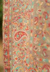 Pashmina Kani Jamawar Shawl D - 150 - Brown