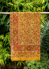 Pashmina Kani Jamawer Scarf D - 45 - Mustard