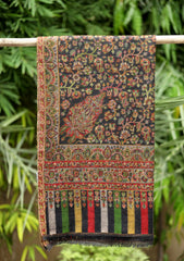 Pashmina Kani Jamawar Scarf D - 30 - Black 1