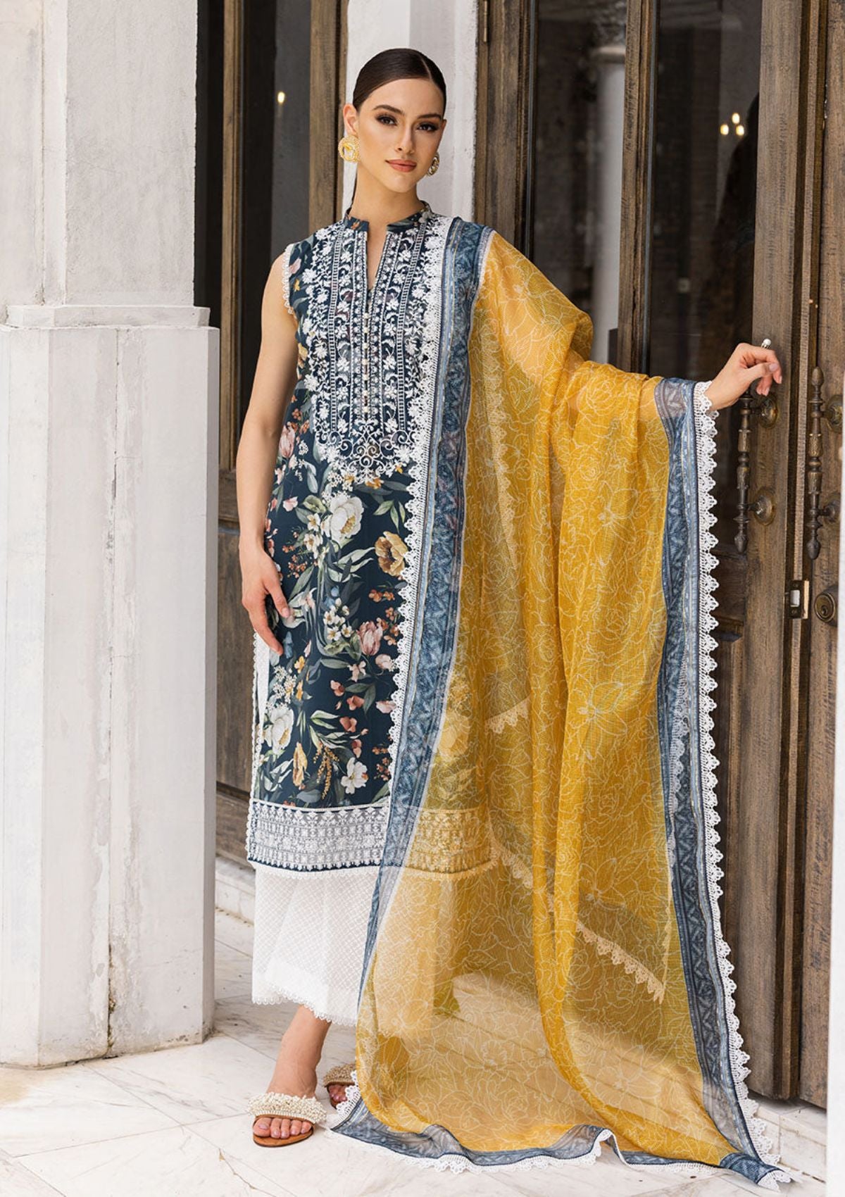 Lawn Collection - Zainab Chottani - Tahra - ZCT#1A - JADE CHARM