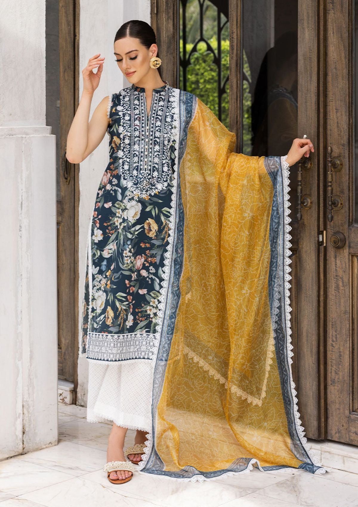 Lawn Collection - Zainab Chottani - Tahra - ZCT#1A - JADE CHARM