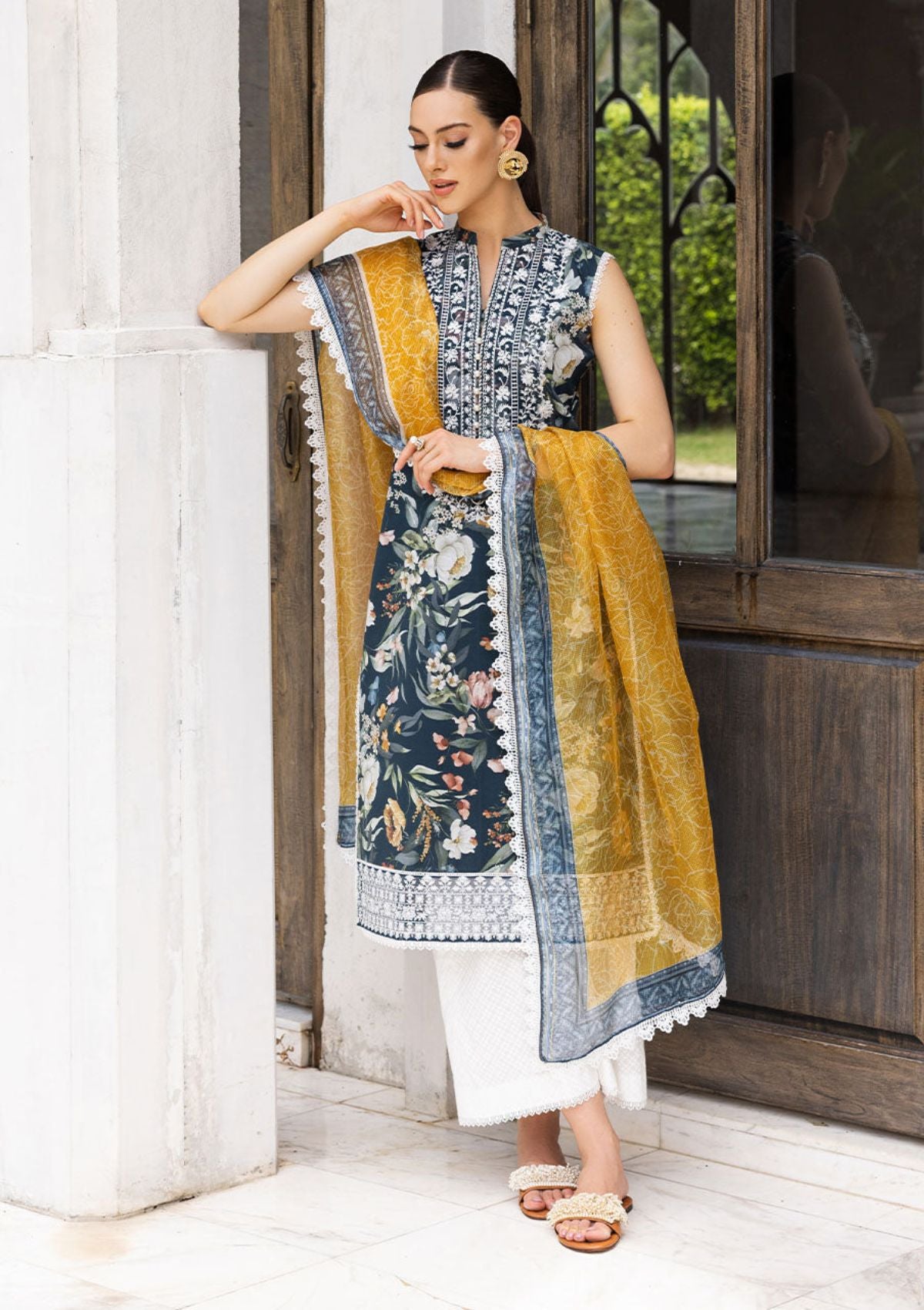 Lawn Collection - Zainab Chottani - Tahra - ZCT#1A - JADE CHARM