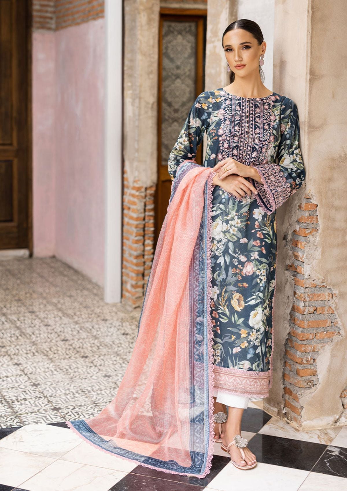 Lawn Collection - Zainab Chottani - Tahra - ZCT#1B - JADE CHARM